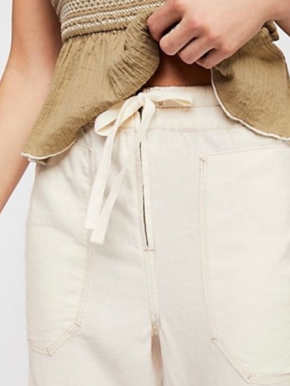 Free People Linen Blend Palmer Pants Size XS - Picture 3 of 7